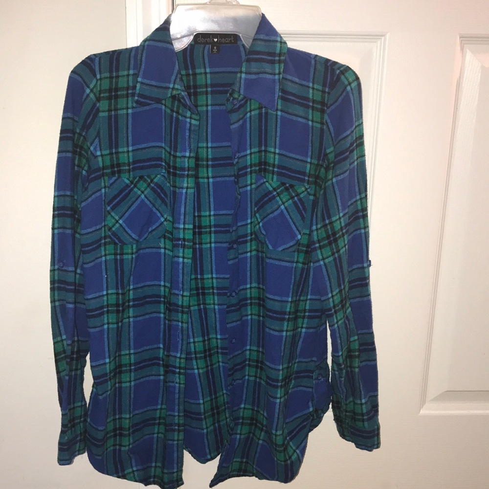 Blue and green flannel